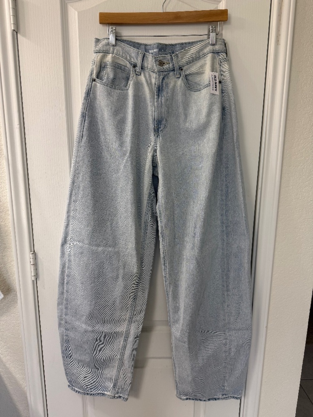 High rise barrel pants